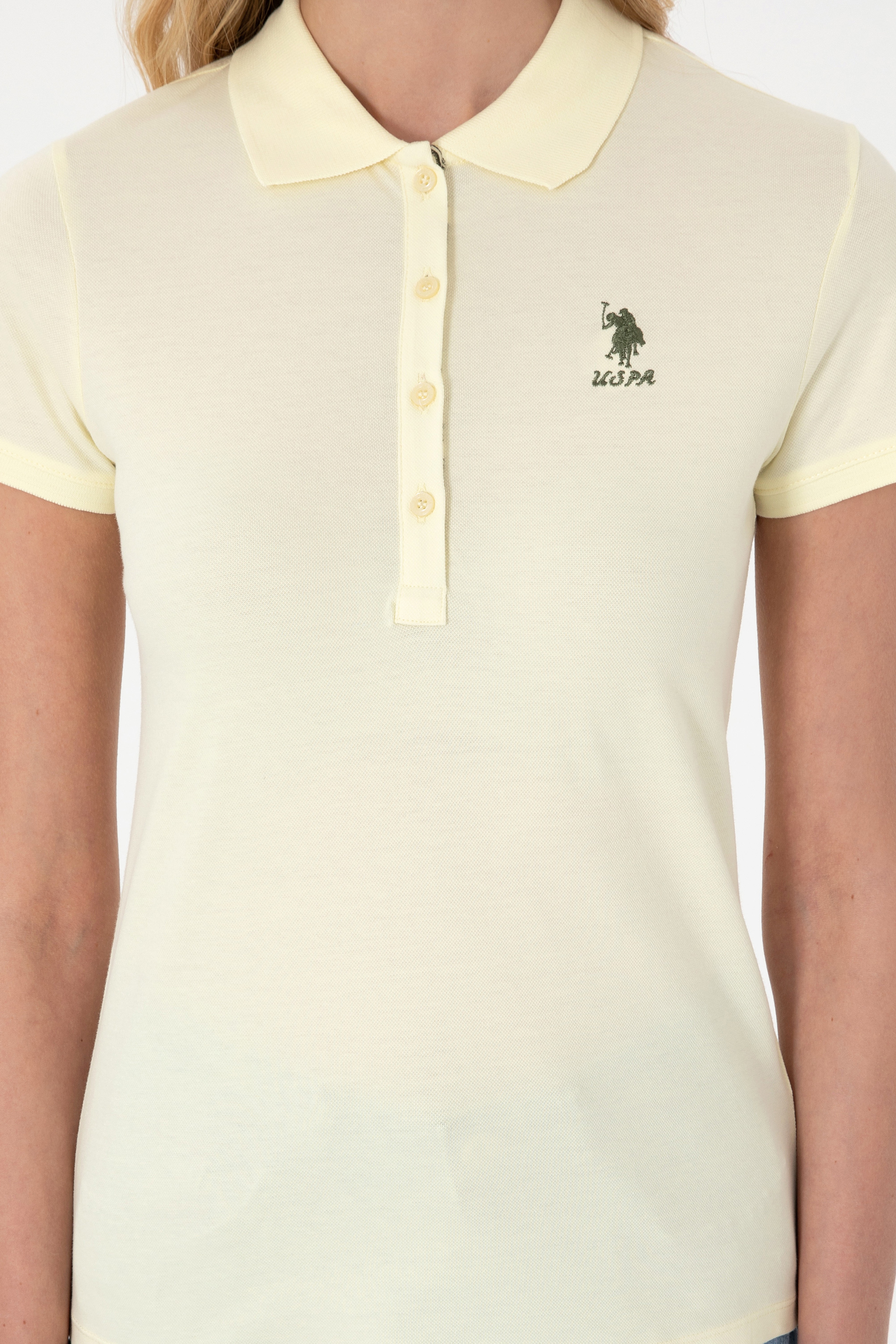 Kadın Limon Basic Polo Yaka Tişört - Image 6