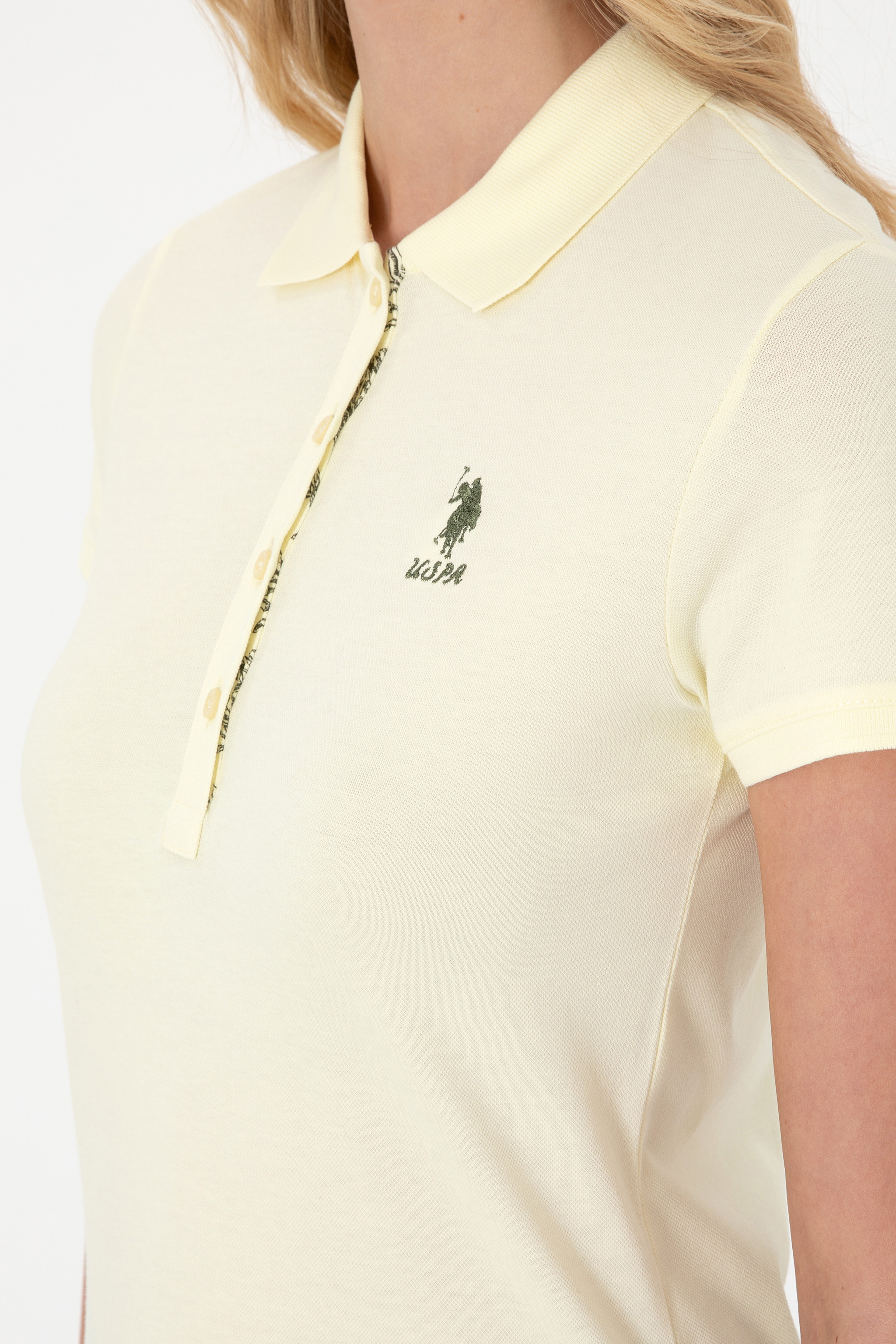 Kadın Limon Basic Polo Yaka Tişört - Image 7