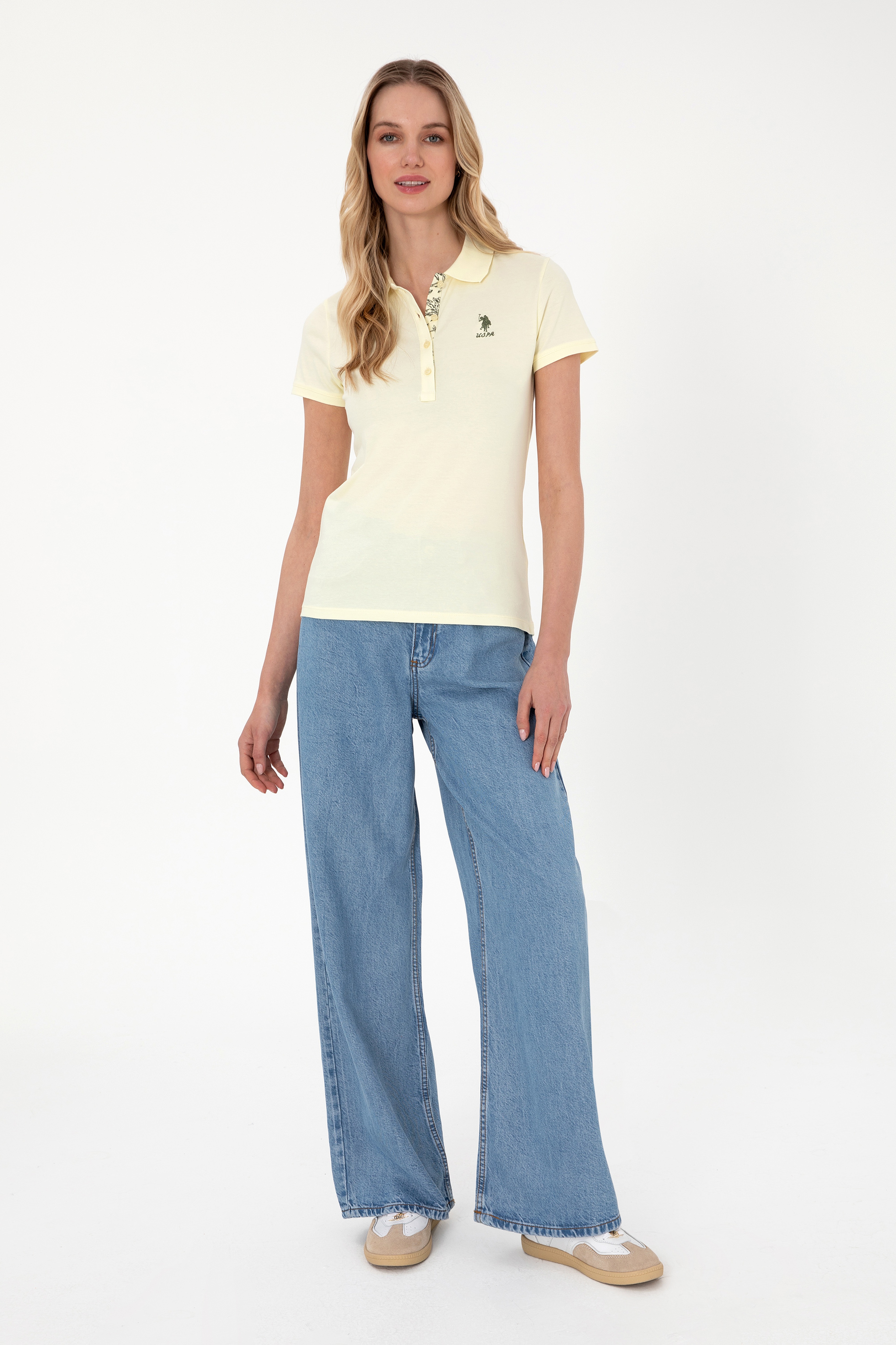 Kadın Limon Basic Polo Yaka Tişört - Image 4