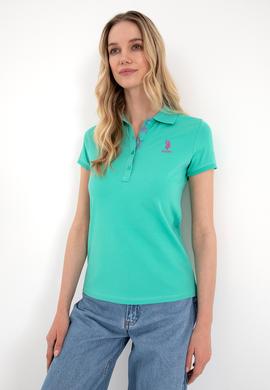 Kadın Mint Basic Polo Yaka Tişört - 50307689025