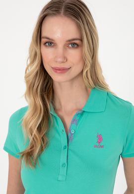 Kadın Mint Basic Polo Yaka Tişört - 50307689025