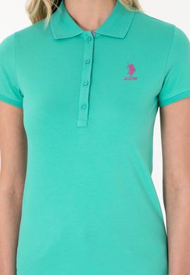 Kadın Mint Basic Polo Yaka Tişört - 50307689025