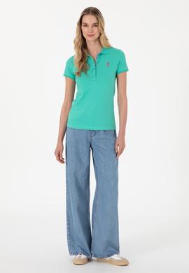 Kadın Mint Basic Polo Yaka Tişört - 50307689025