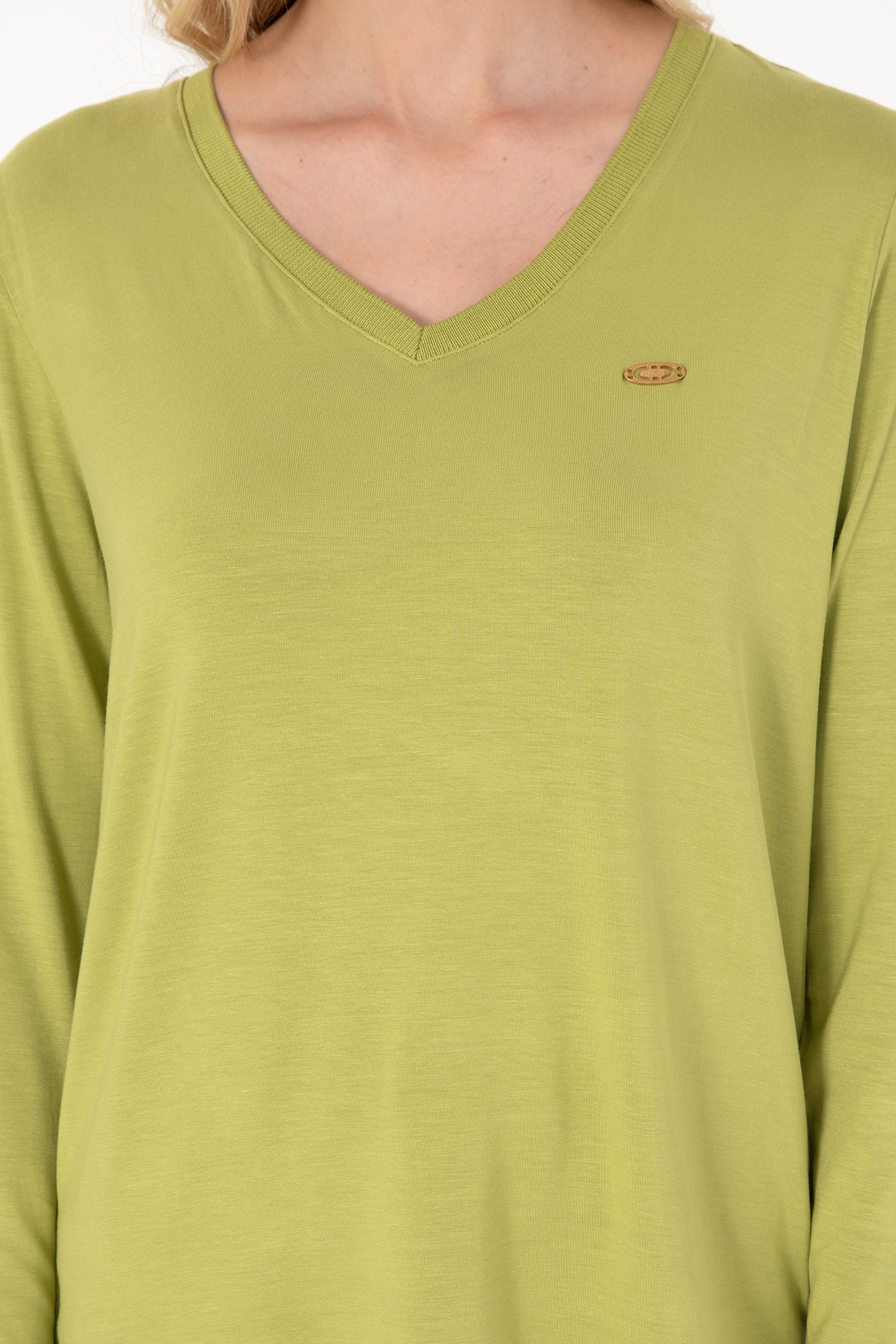 Kadın Fıstık Yeşili Sweatshirt - Image 6