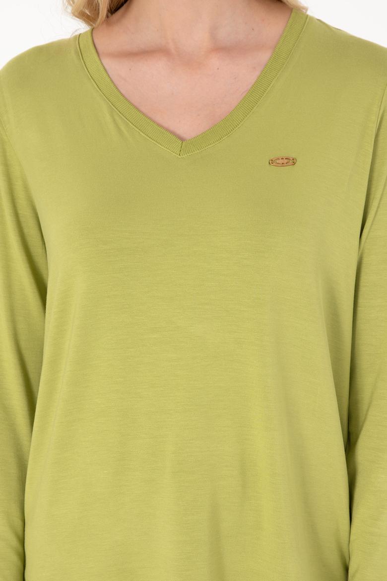 Kadın Fıstık Yeşili Sweatshirt - 50289542118