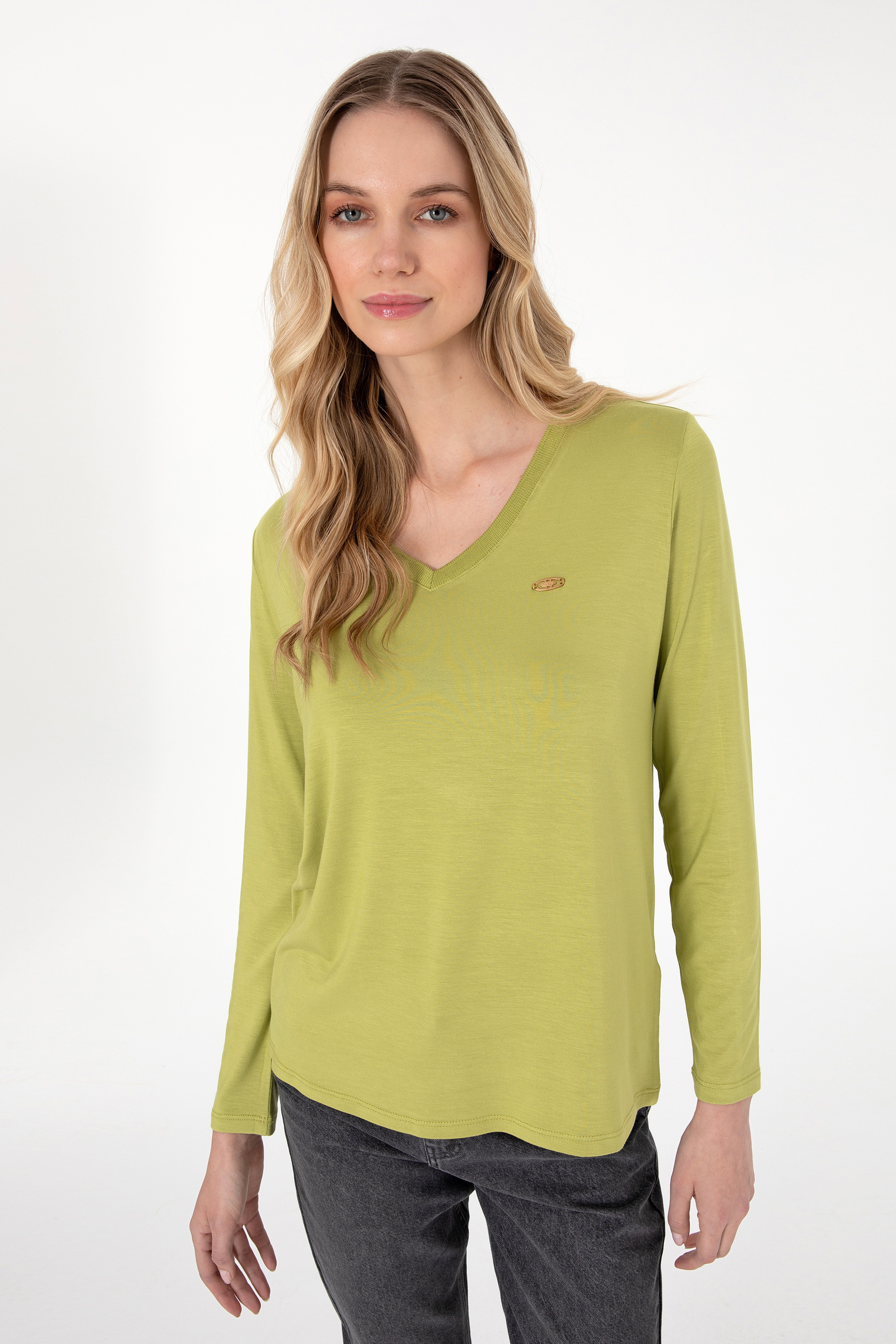 Kadın Fıstık Yeşili Sweatshirt - Image 3