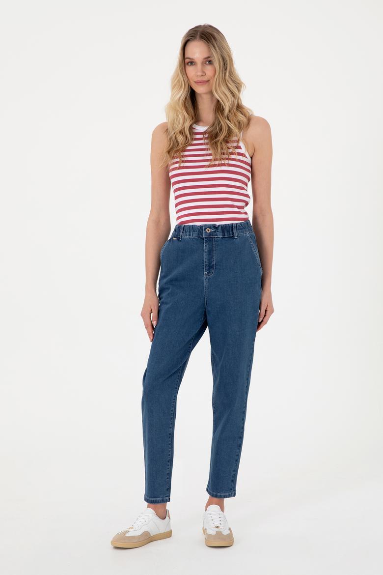 Kadın Vişne Çizgili Kolsuz Bisiklet Yaka Tişört - 50305900030