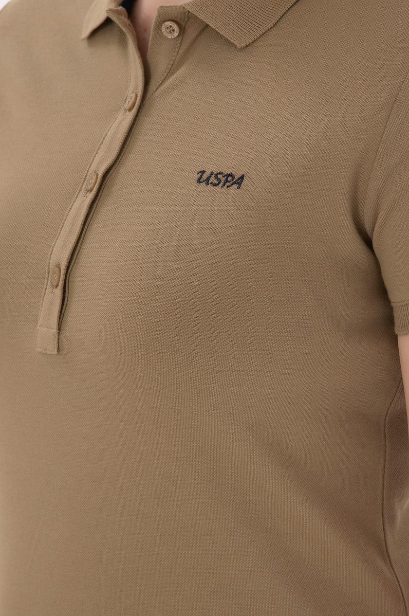 Kadın Haki Basic Polo Yaka Tişört