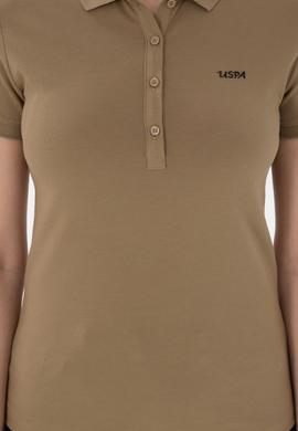 Kadın Haki Basic Polo Yaka Tişört - 50305764177