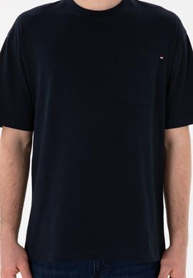 Erkek Comfort Fit Bisiklet Yaka Lacivert Tişört - 50305990016