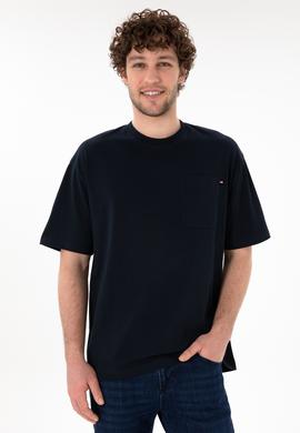 Erkek Comfort Fit Bisiklet Yaka Lacivert Tişört - 50305990016