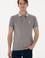 Erkek Slim Fit Polo Yaka Koyu Gri Yıkamalı Basic Tişört