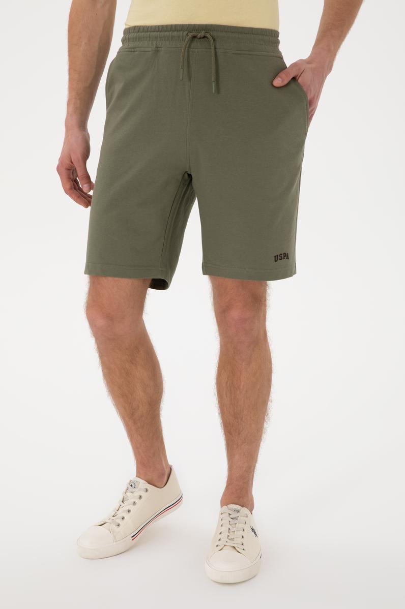 Erkek Koyu Haki Örme Şort