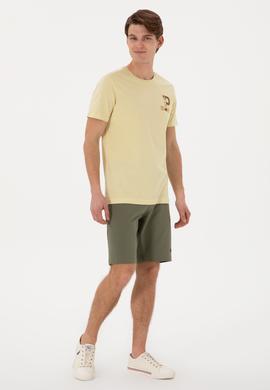 Erkek Koyu Haki Örme Şort - 50305933096