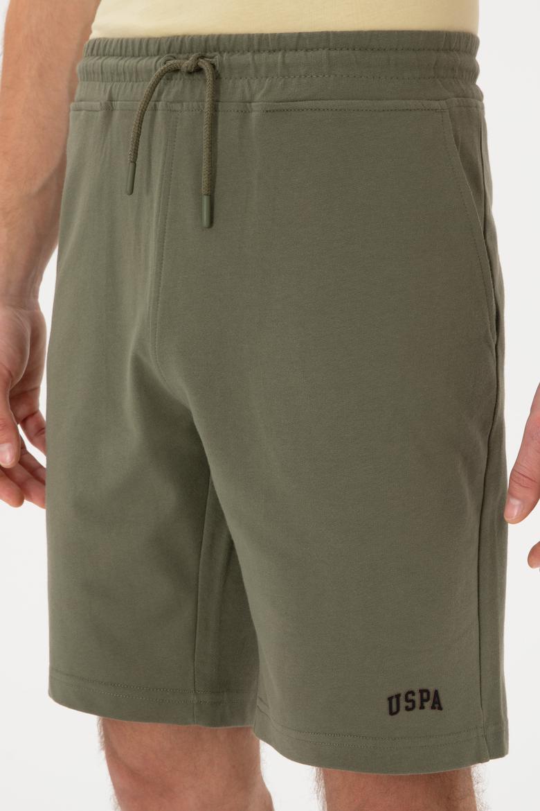 Erkek Koyu Haki Örme Şort - 50305933096