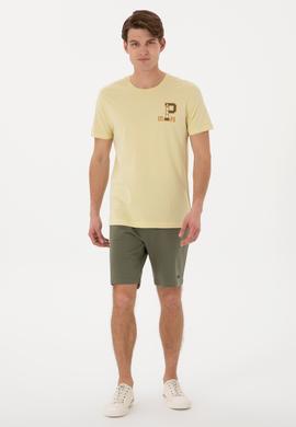 Erkek Koyu Haki Örme Şort - 50305933096