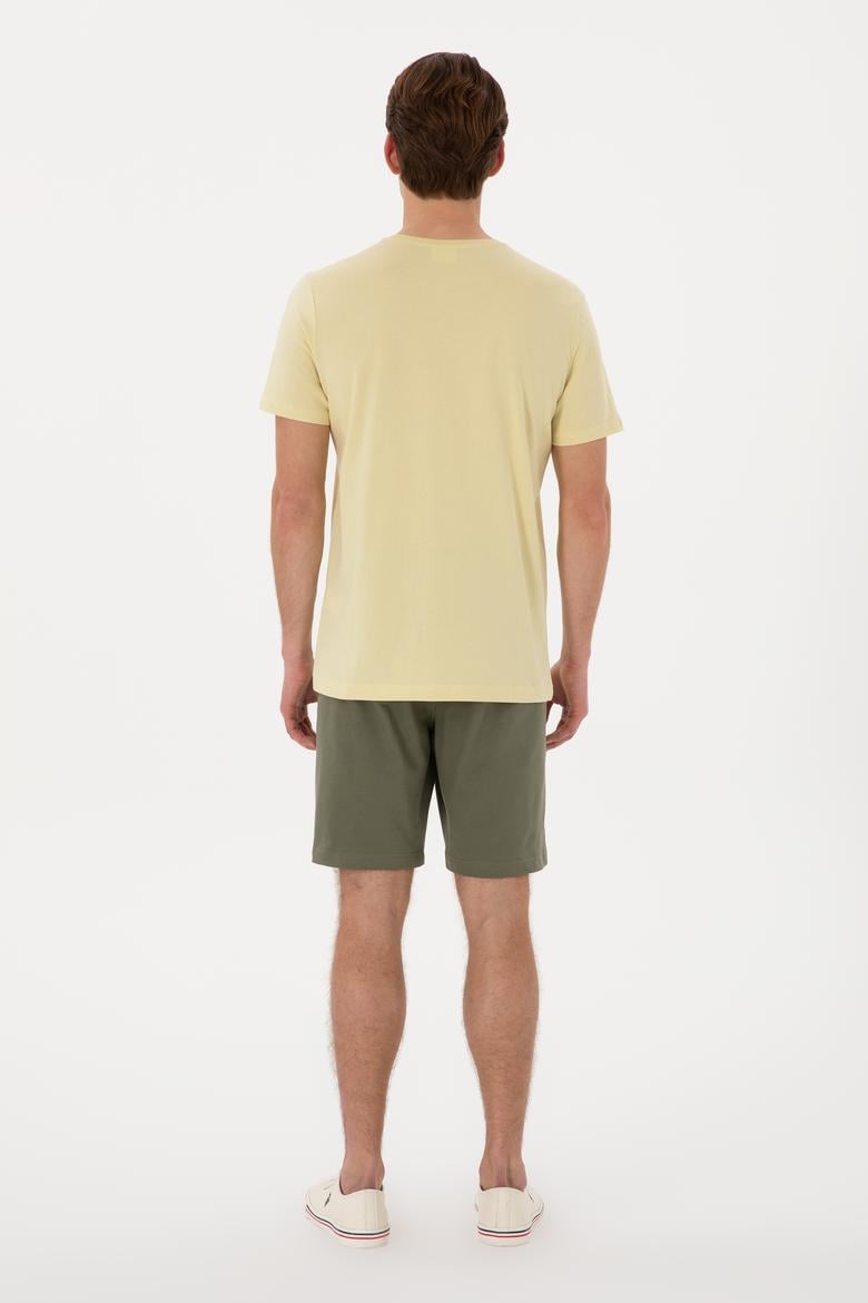 Erkek Koyu Haki Örme Şort - 50305933096