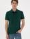 Erkek Slim Fit Polo Yaka Koyu Yeşil Basic Tişört