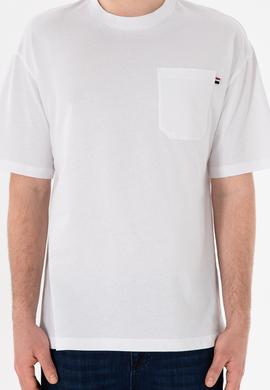 Erkek Comfort Fit Bisiklet Yaka Beyaz Tişört - 50305990006