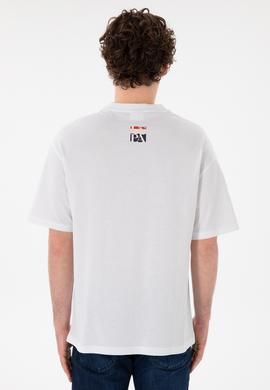 Erkek Comfort Fit Bisiklet Yaka Beyaz Tişört - 50305990006