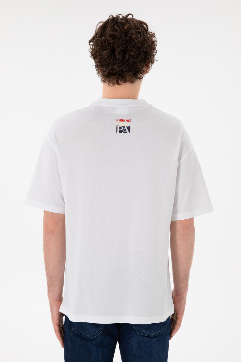 Erkek Comfort Fit Bisiklet Yaka Beyaz Tişört - 50305990006