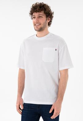 Erkek Comfort Fit Bisiklet Yaka Beyaz Tişört - 50305990006