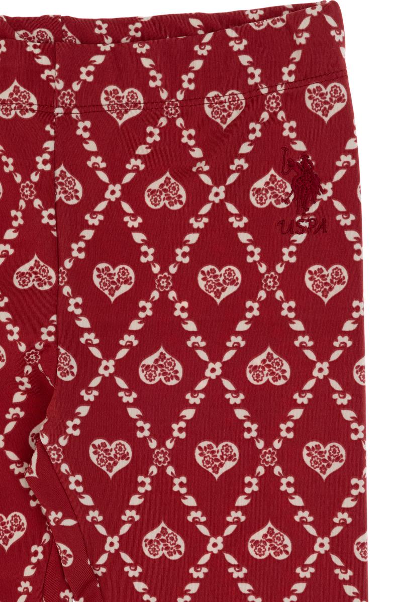 Kız Çocuk Vişne Kalp Desenli İnterlok Eşofman Altı
