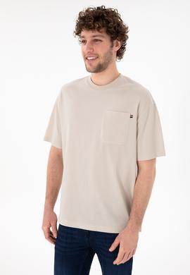 Erkek Comfort Fit Bisiklet Yaka Taş Tişört - 50305990037