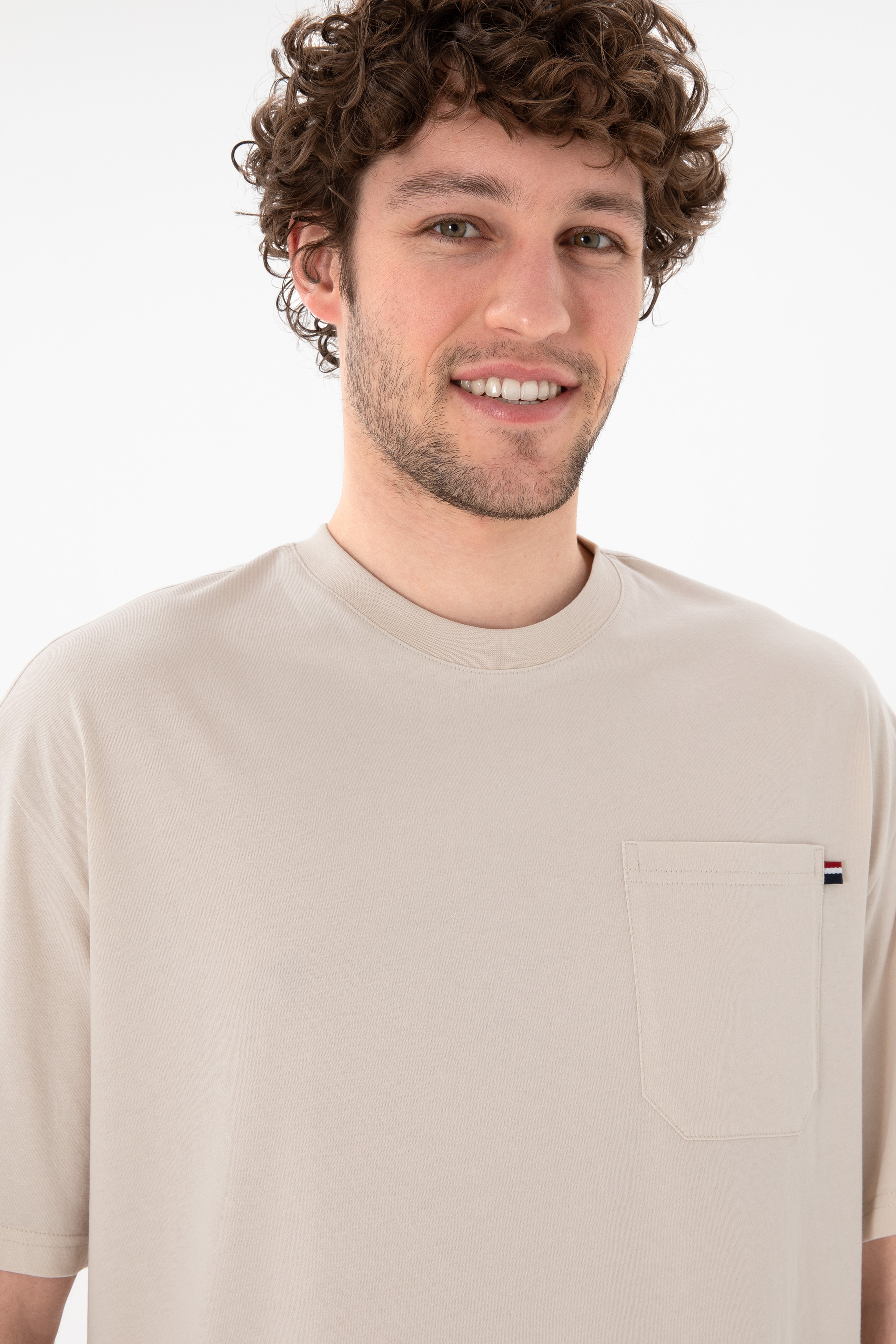 Erkek Comfort Fit Bisiklet Yaka Taş Tişört - Image 3