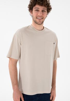 Erkek Comfort Fit Bisiklet Yaka Taş Tişört - 50305990037