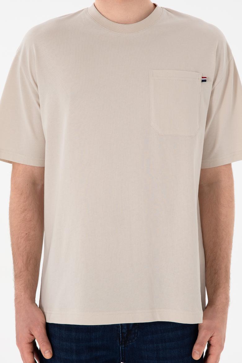 Erkek Comfort Fit Bisiklet Yaka Taş Tişört - 50305990037