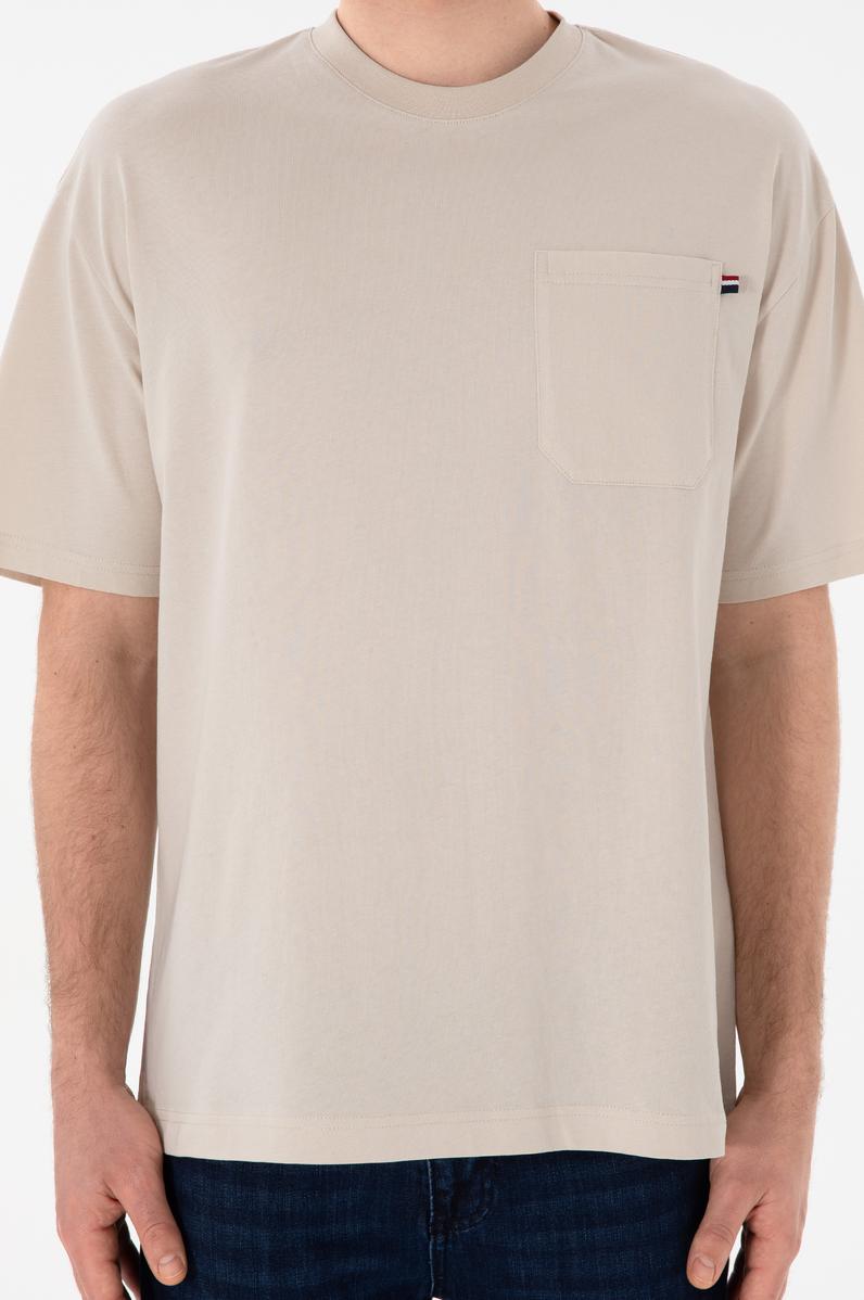 Erkek Comfort Fit Bisiklet Yaka Taş Tişört