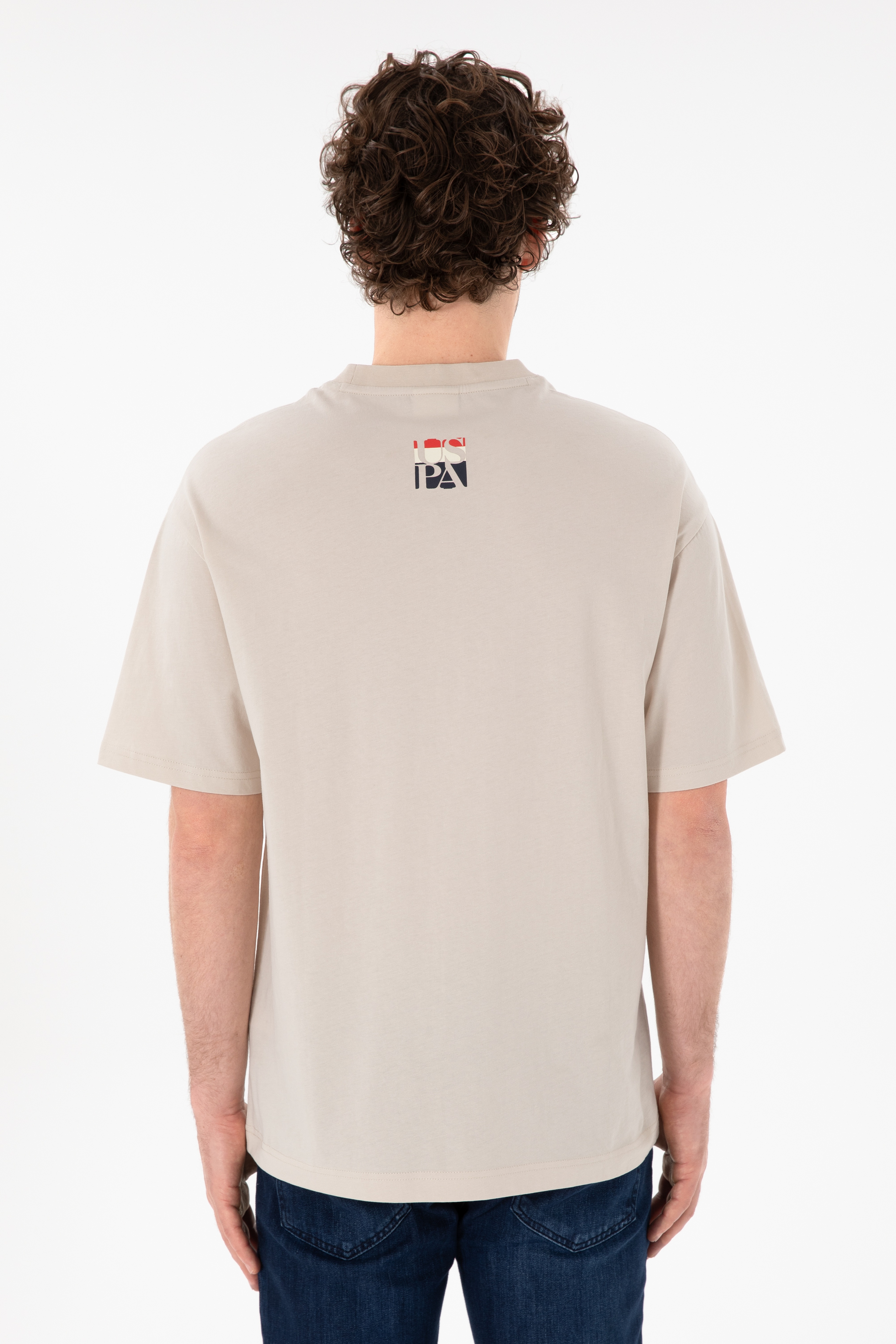 Erkek Comfort Fit Bisiklet Yaka Taş Tişört