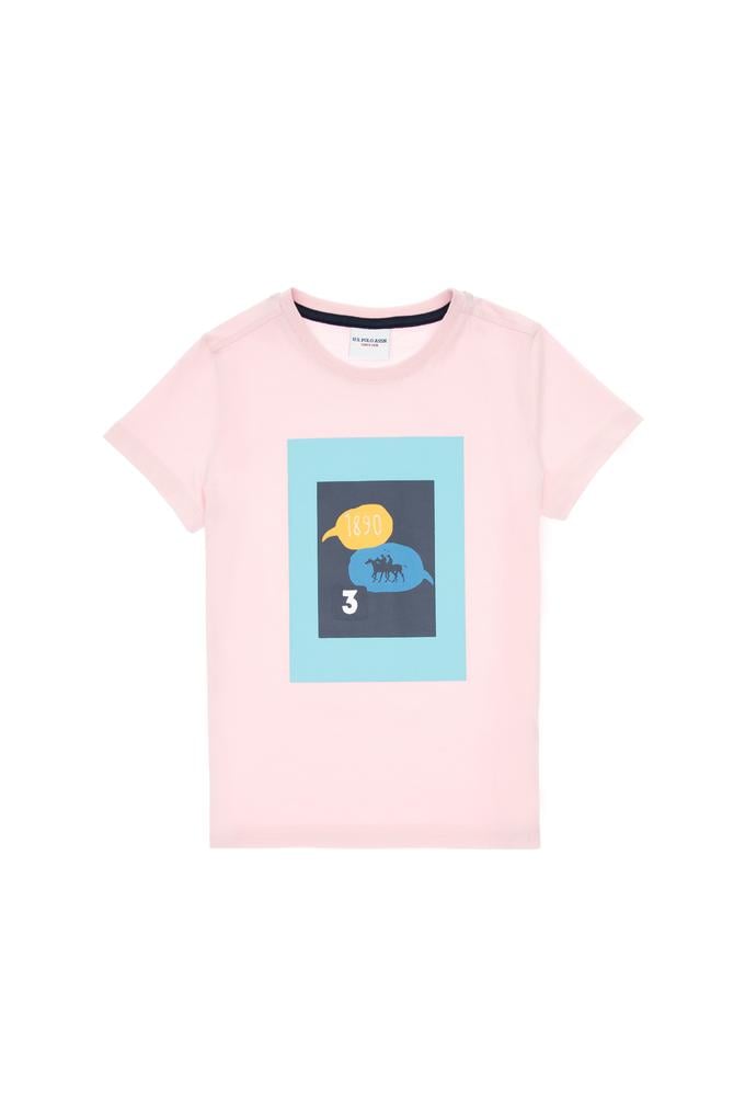 Erkek Çocuk Açık Pembe Bisiklet Yaka Tişört