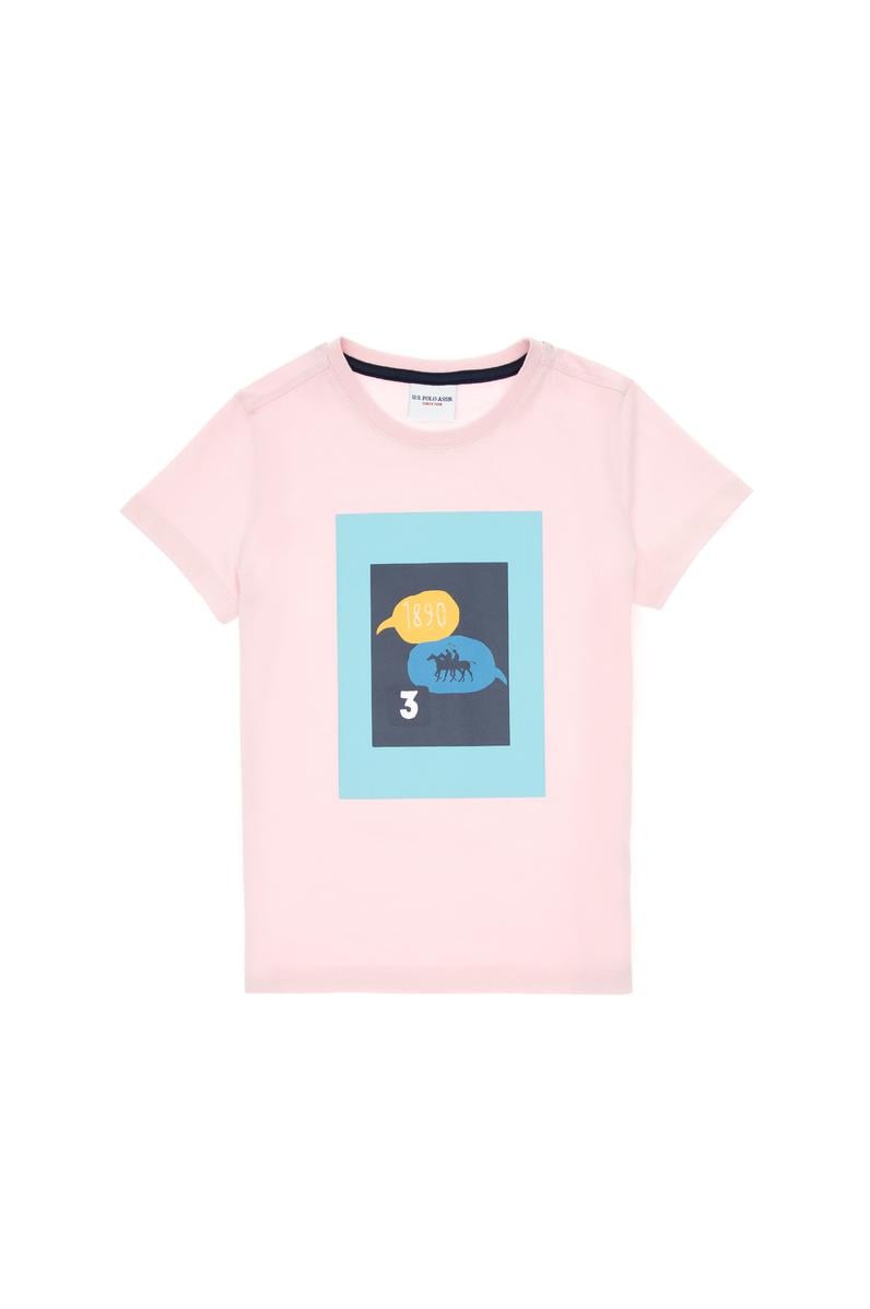 Erkek Çocuk Açık Pembe Bisiklet Yaka Tişört