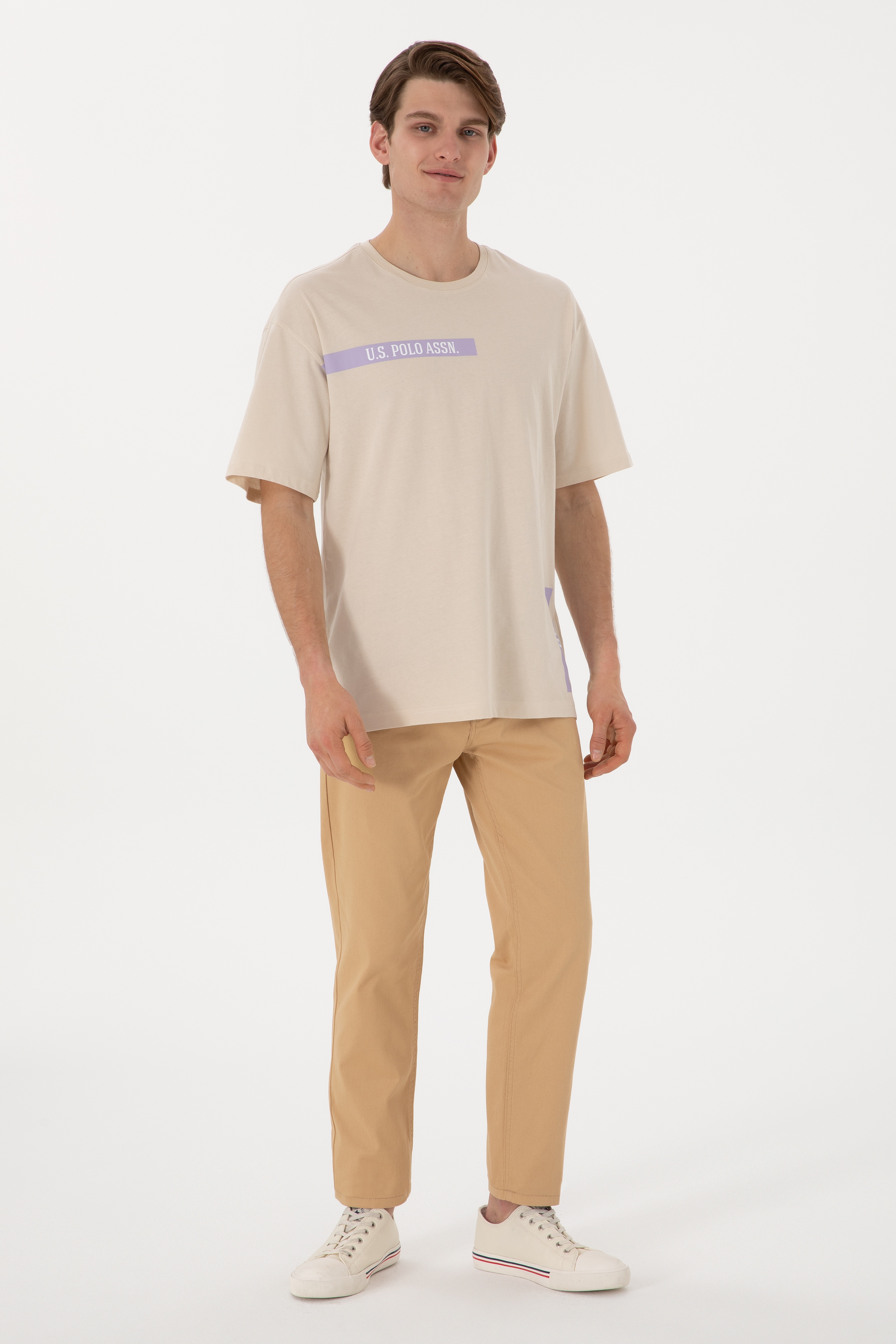 Erkek Comfort Fit Bisiklet Yaka Taş Tişört - Image 4