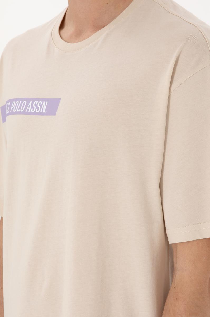 Erkek Comfort Fit Bisiklet Yaka Taş Tişört