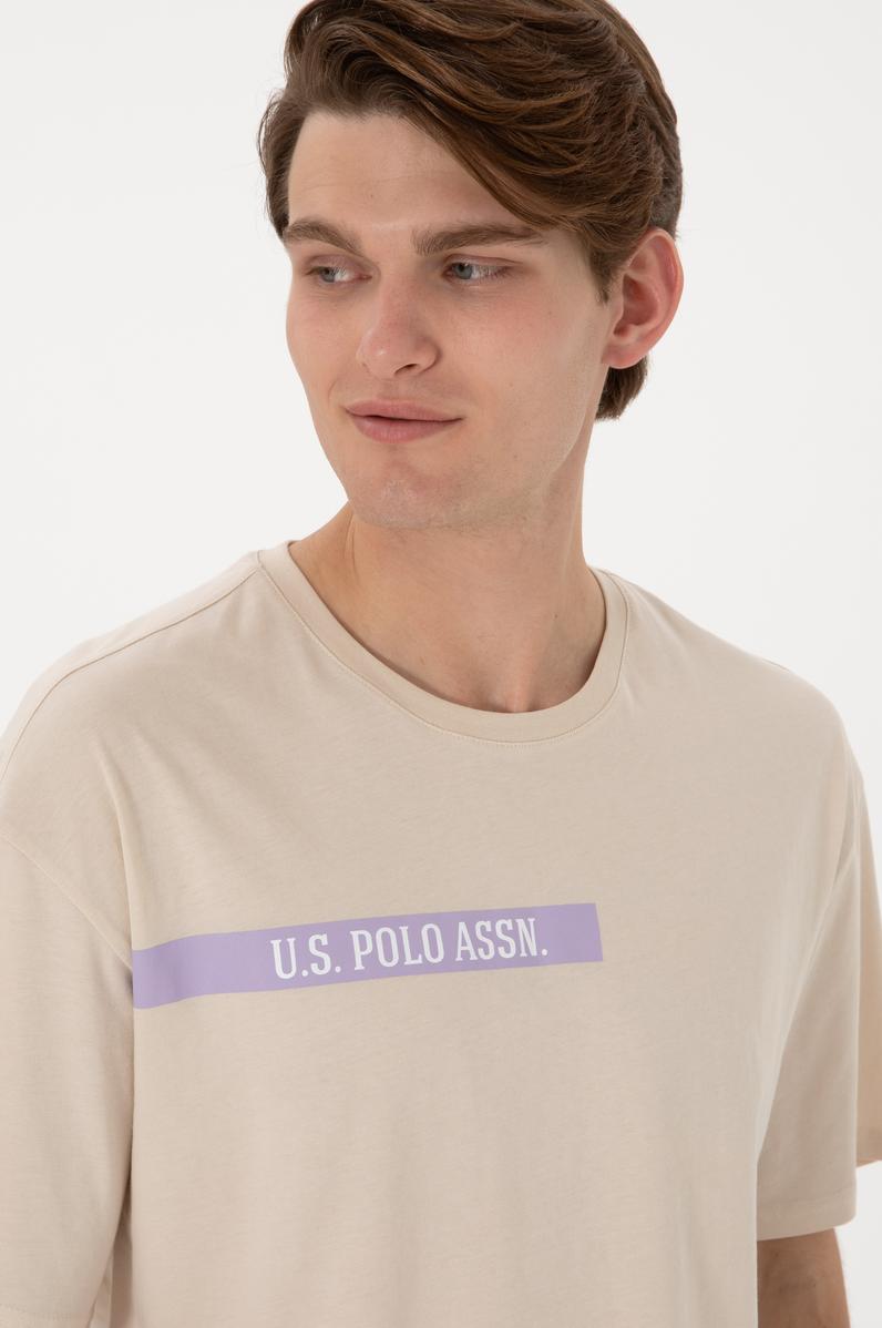 Erkek Comfort Fit Bisiklet Yaka Taş Tişört