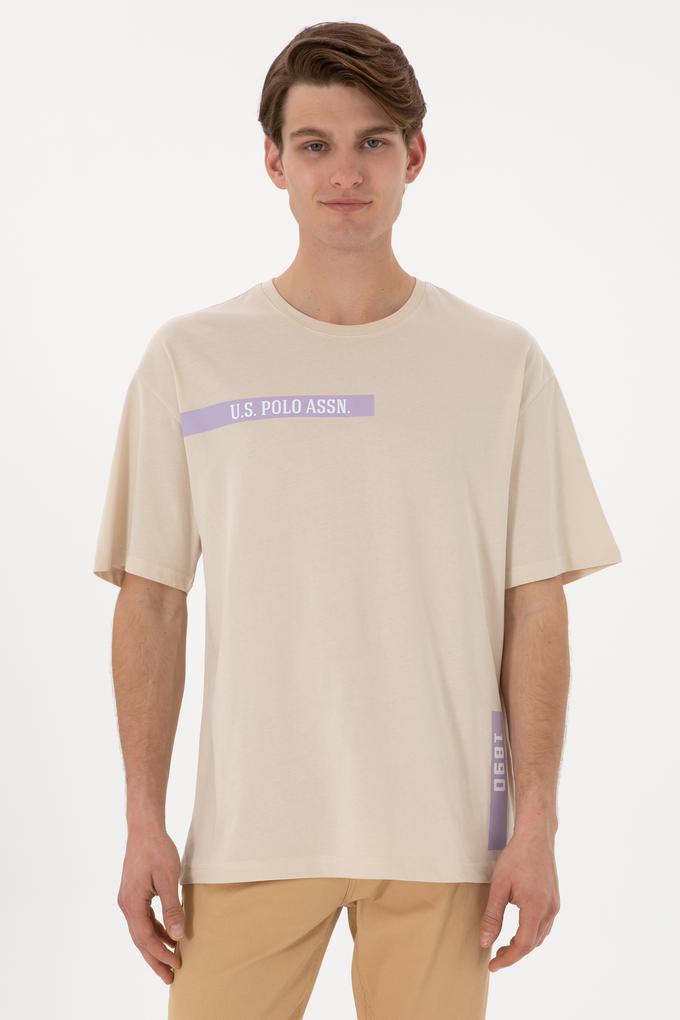 Erkek Comfort Fit Bisiklet Yaka Taş Tişört