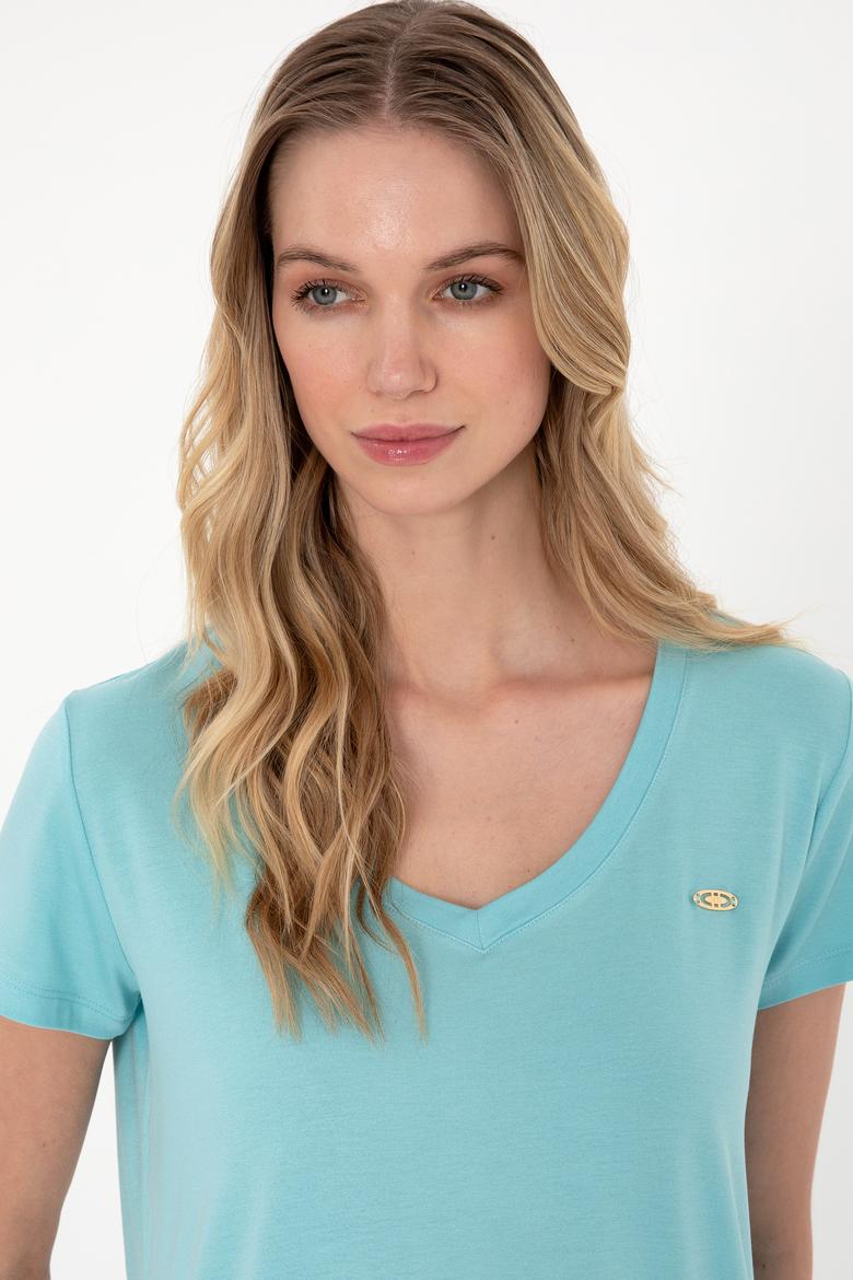 Kadın Aqua Basic Tişört - 50300829093