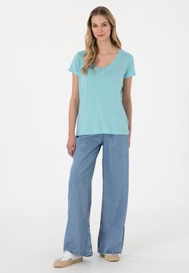Kadın Aqua Basic Tişört - 50300829093