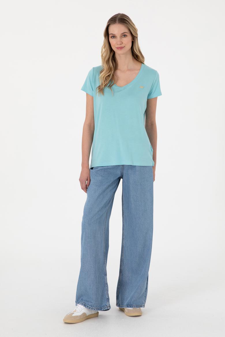 Kadın Aqua Basic Tişört - 50300829093