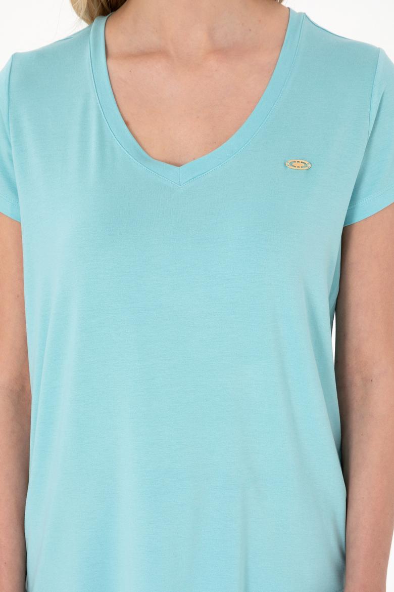 Kadın Aqua Basic Tişört - 50300829093