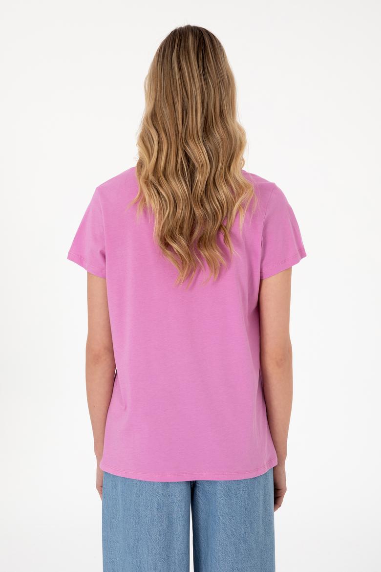 Kadın Fuşya Tişört - 50307933023