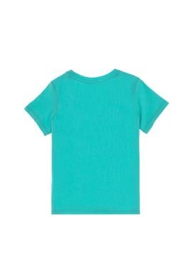 Kız Çocuk Mint Bisiklet Yaka Pamuk Simli Uspa Baskılı Basic Tişört - 50306042025