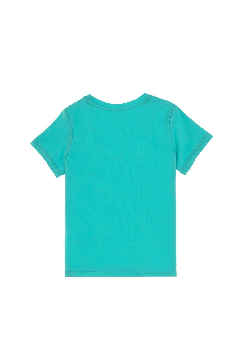 Kız Çocuk Mint Bisiklet Yaka Pamuk Simli Uspa Baskılı Basic Tişört - 50306042025
