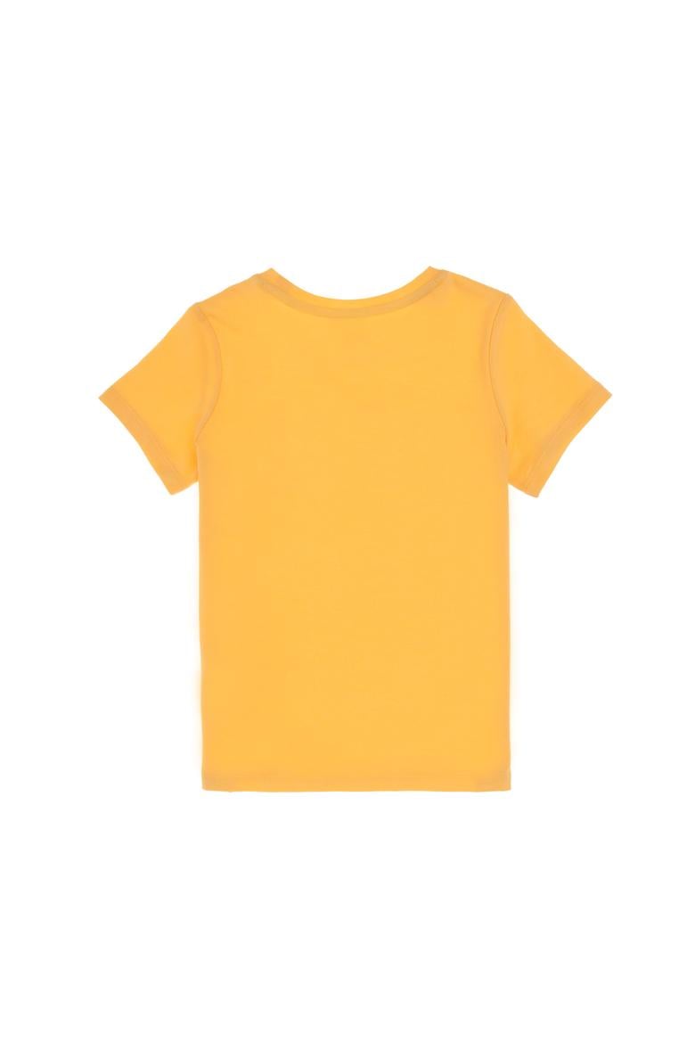 Kız Çocuk Turuncu Bisiklet Yaka Pamuk Simli Uspa Baskılı Basic Tişört - 50306042127
