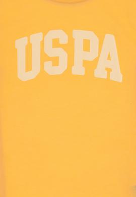 Kız Çocuk Turuncu Bisiklet Yaka Pamuk Simli Uspa Baskılı Basic Tişört - 50306042127