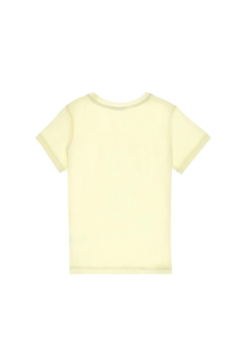 Kız Çocuk Limon Bisiklet Yaka Pamuk Simli Uspa Baskılı Basic Tişört - 50306042103