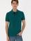 Erkek Slim Fit Polo Yaka Koyu Yeşil Basic Tişört